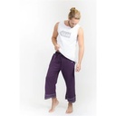 [0724120068862] Pantalon de yoga en coton bio et chanvre - violet S-M -- 332g