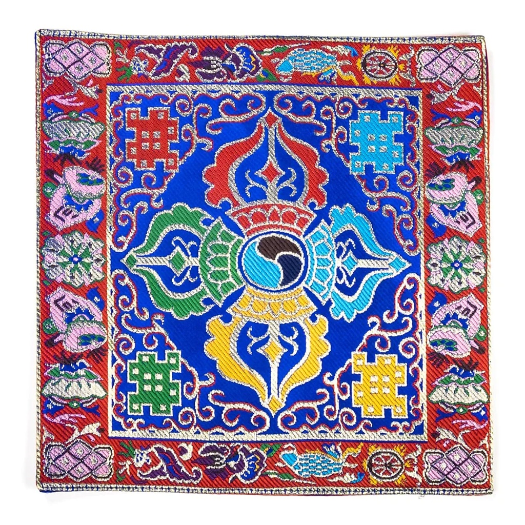 Napperon cloche tibétaine/Autel motif d. Dorje | 22x22 cm